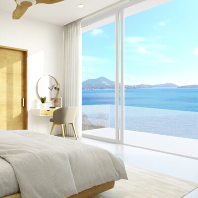 bedroom Sunrise Residences with sea view