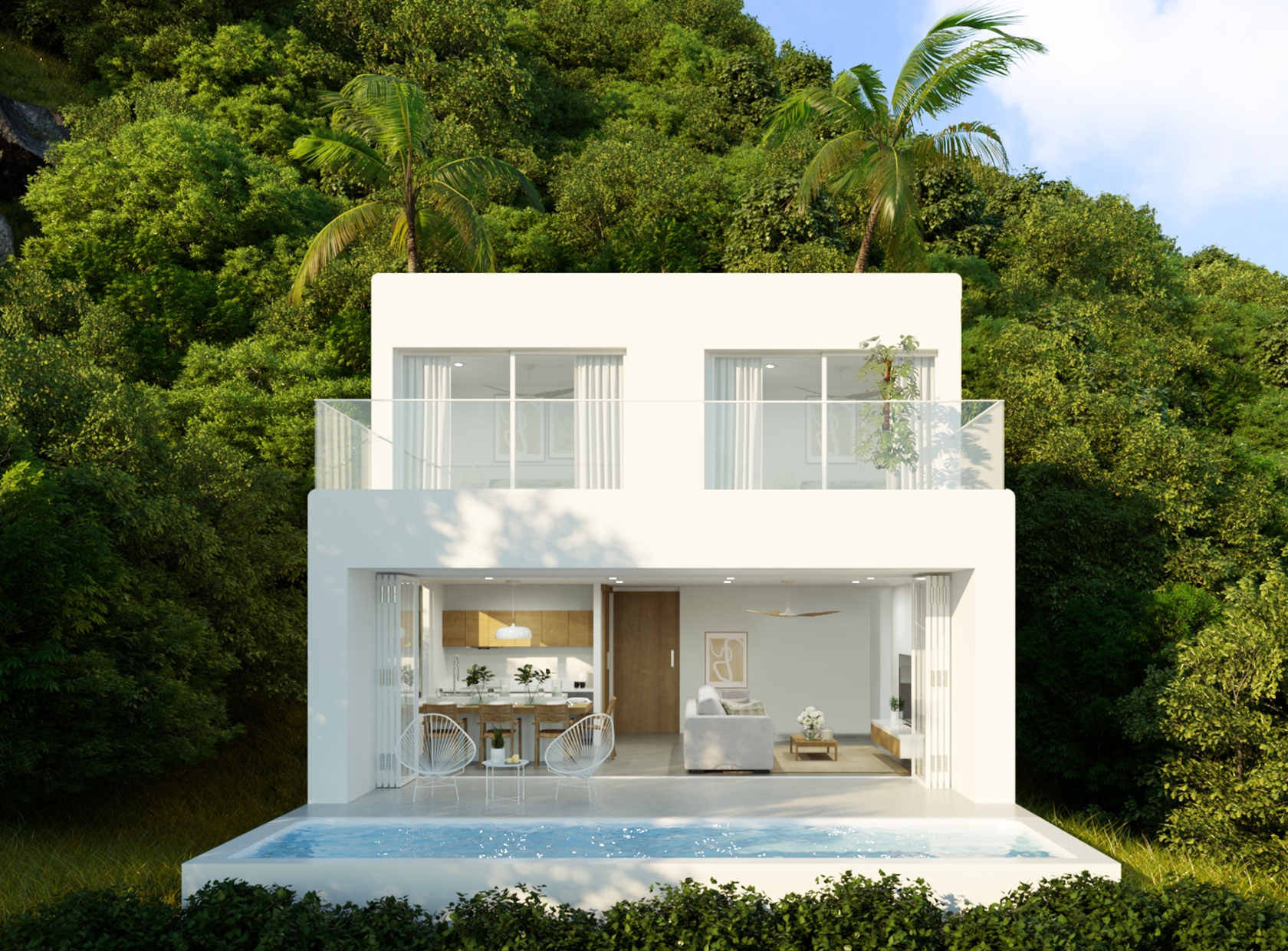 coral cove exterior 2 bedroom villa for sale in koh samui