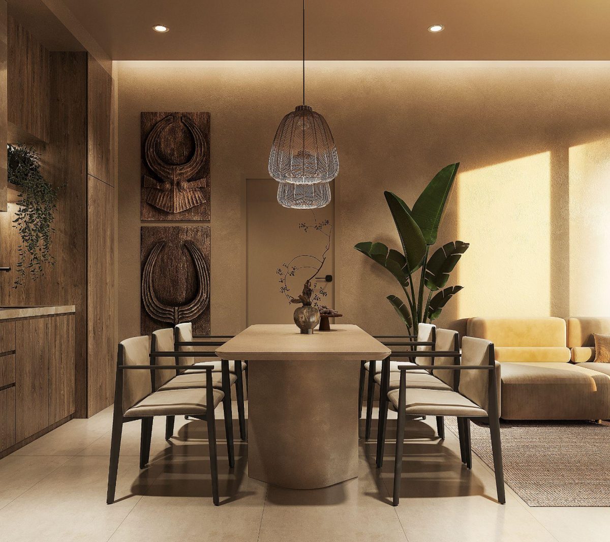 Dining area in Sunrise Lake Phuket villa with natural light