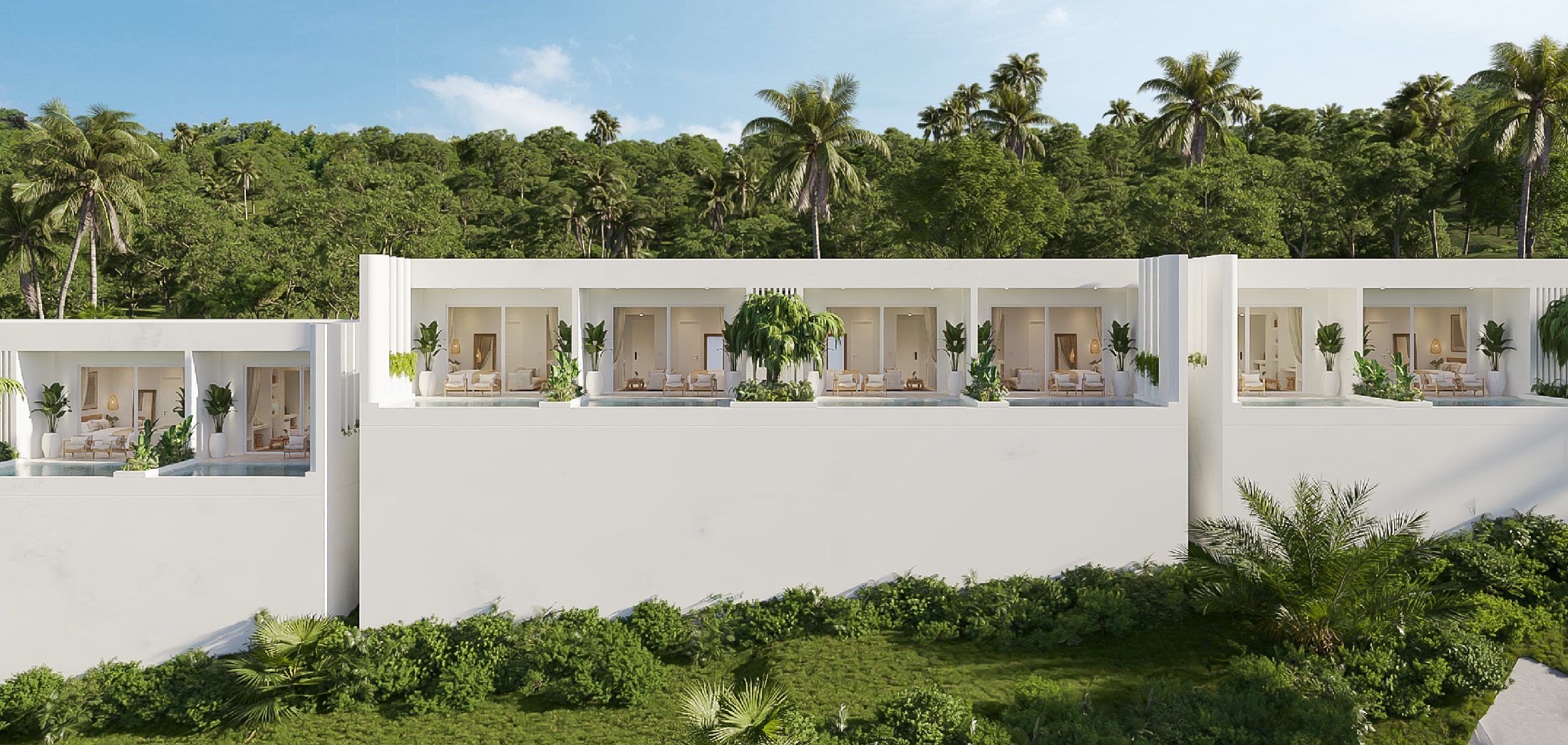 Terrace of pool suites at Sunrise Suites Koh Samui