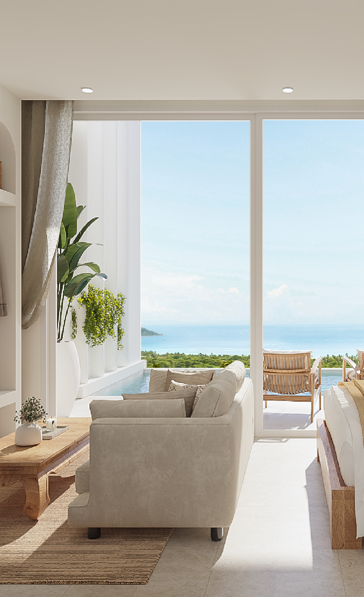 Cozy lounge in pool suites Chaweng Noi Samui.