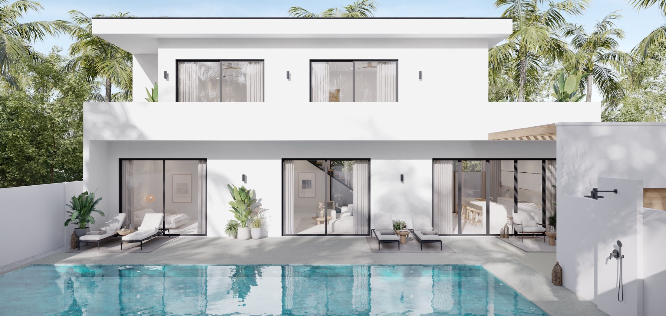 Modern villa exterior with pool at Sunrise Valley Phuket