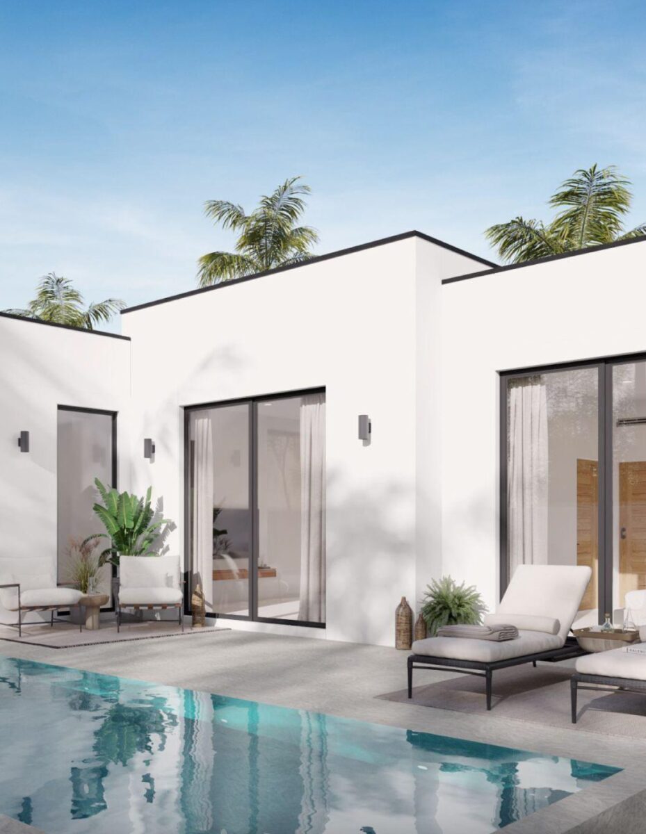 Villa Palas 3 Max Sunrise Valley poolside view with tropical garden