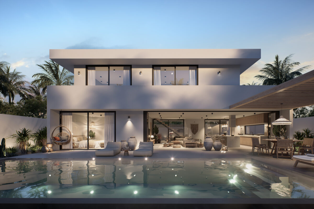 Villa Doppio luxury pool villa at sunset — Sunrise Valley Phuket investment property