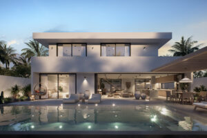 Villa Doppio luxury pool villa at sunset — Sunrise Valley Phuket investment property